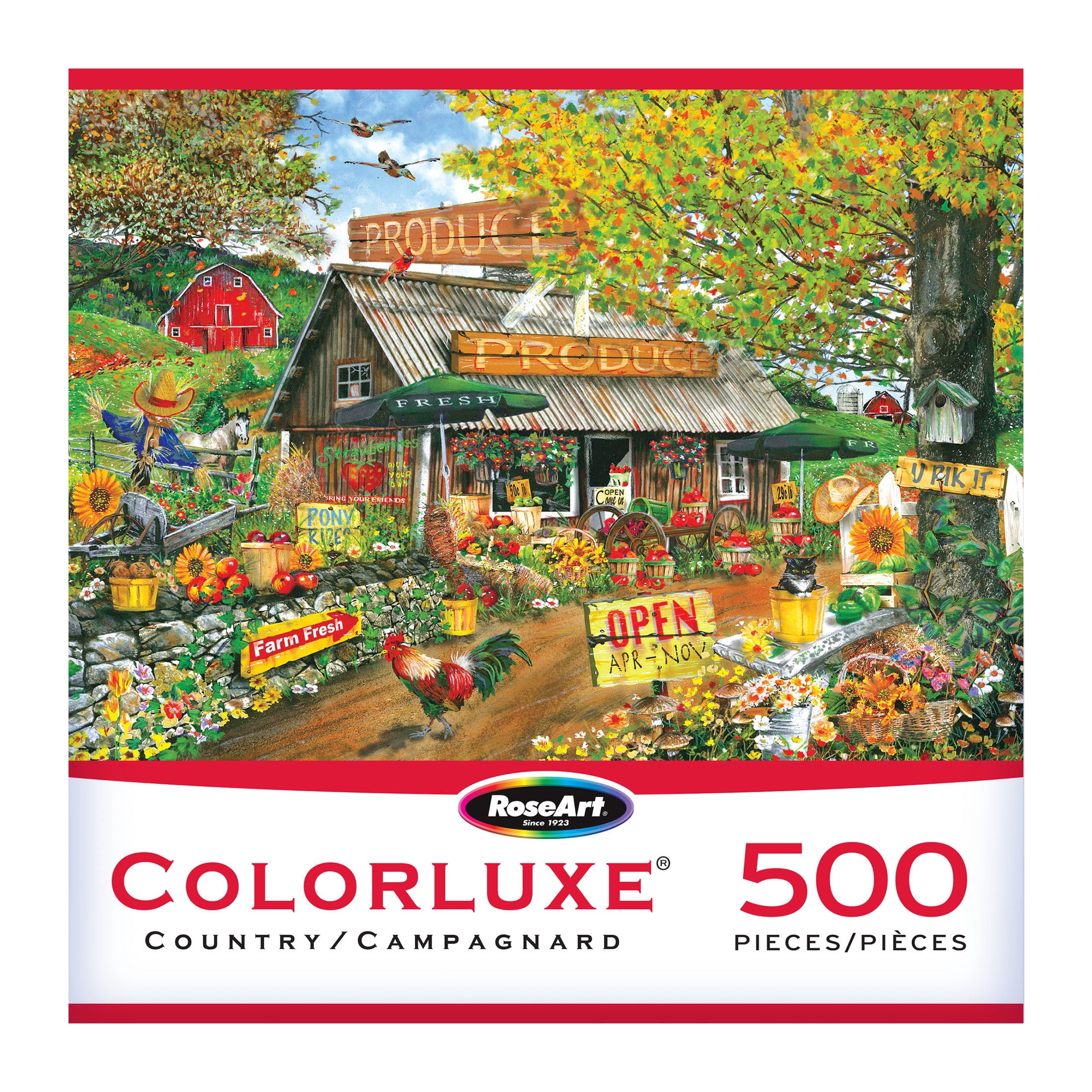 RoseArt Colorluxe 500-Piece The Old Produce Stand Adult Interlocking Jigsaw Puzzle