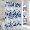 thumbnail image 6 of Blue Floral Shower Curtain, Waterproof Shower Curtains for Bathroom, Vintage Farmhouse Garden Flower Leaves Washable Fabric Bathtub Curtain Set Bath Decor with 12 Hooks 48"x72", 6 of 8