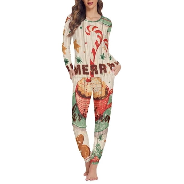Pijama holgado de manga larga para mujer, conjunto de ropa de dormir con estampado a pedido, Jersey versátil, Otoño e Invierno