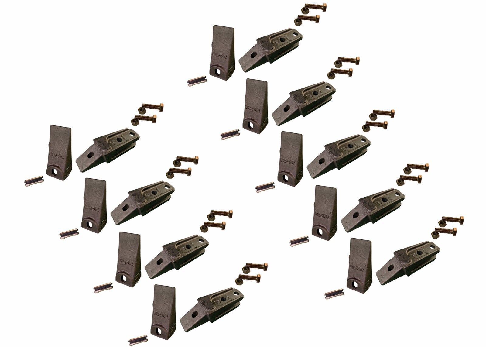 9 Bobcat Style Mini Ex, Skid Bolt On Bucket Shanks, Teeth, Pins & Bolts