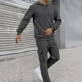 thumbnail image 3 of Men's Tracksuit 2 Piece Set Sweatsuits Pullover Hoodies and Sweatpants Athletic jogging Suits Casual Track Suits Solid Sweat Suits - Dark Gray-03,M, 3 of 9