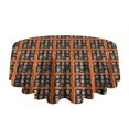 thumbnail image 5 of Black Red Skull Tile Pattern Round Tablecloth 60"x60",Wrinkle Wipeable Table Cloth for Kitchen Dining Room Picnic Patio Party, 5 of 6