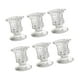 thumbnail image 5 of Juego de 6 portavelas de vidrio transparente para velas votivas de té, ideales para fiestas de cumpleaños o para el hogar., 5 of 9