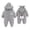 Grey, variant on Newborn Warm Hoodie Romper Puffer Jacket Winter Clothes Cute Jumpsuit Romper Infant Hooded Fleece Coat Jacket Outwear Baby Girls Boys Snowsuit