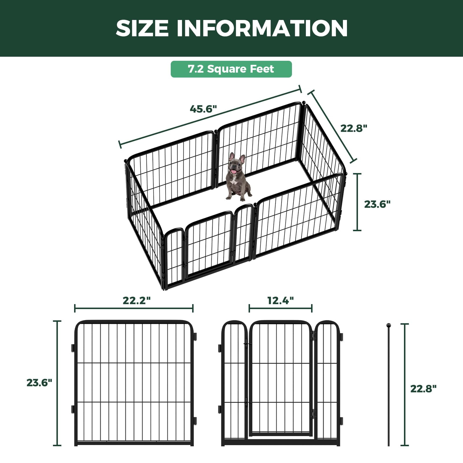 FXW Homeplus Unleashed Indoor Dog Playpen - Stress-Free and Safe Play, Heavy Duty 24 Inch 6 Panels Dog Pen for Puppy and Small Dogs, Black│Patented