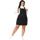 thumbnail image 3 of Plus Size Overall Dress for Women Chambray Jean Denim Suspender Dresses Black 3X, 3 of 7