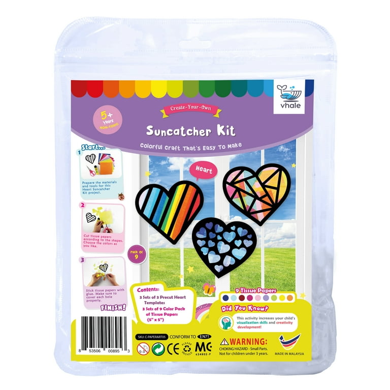 Heart Suncatcher Kit Personalized Gift for Kids Kids Craft Kit Valentines  Craft Art Gifts for Kids Adult Craft Kit DIY Art Kit 