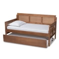 thumbnail image 4 of Baxton Studio Toveli Vintage French Inspired Ash Wanut Finished Wood and Synthetic Rattan Daybed with Trundle, 4 of 11