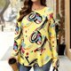 thumbnail image 1 of TaTaai Stretchy Lightweight Printed Women's Loose Fit Long Sleeve Round Neck Top Sophisticated for Commute Work Daily Casual Gift, 1 of 7