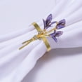 thumbnail image 4 of DEEPCRAFF Golden Metal Napkin Rings Deepcraff Zinc Alloy Floral Design for Table Decor 6Pcs, 4 of 7