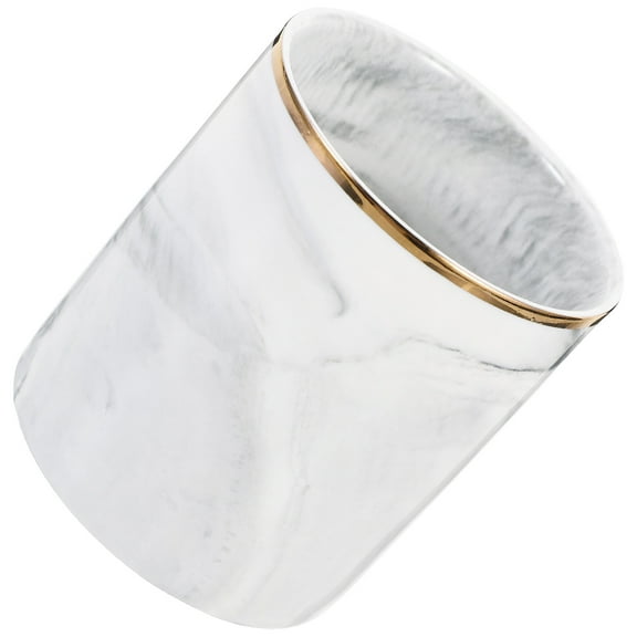 FRCOLOR Desk Pen Holder Simple Pencil Organizer Pen Storage Bucket Marble Pattern Makeup Brush Holder