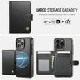 thumbnail image 2 of Dteck for iPhone 16 Wallet Case Magnetic Card Holder, RFID Blocking 2 in 1 Detachable Kickstand Shockproof Cover for Women Men Compatible with Magsafe Accessory, Black, 2 of 10