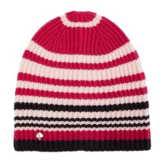 Kate Spade New York Striped Spade Beanie Black/Cream  display picture 3