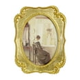 thumbnail image 1 of Marco de fotos ovalado vintage color dorado decoración del hogar pintado a mano estilo retro 167x23cm, 1 of 9