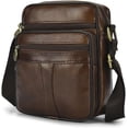 thumbnail image 1 of Bolso cruzado para hombre de cuero genuino pequeño (marrón), Bolso cruzado para hombre Bolso de hombro Bolsos de negocios vintage Mochilas cruzadas Bolsas multifuncionales Bolso para hombre, 1 of 5