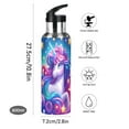 thumbnail image 5 of ALAZA Cartoon Unicorn Rainbow Stars Water Bottle Insulated Flask Stainless Steel Straw Lid 20 oz, 5 of 6