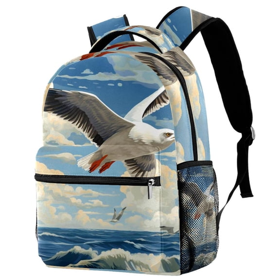 Lightweight Backpack Seagull School Bag Travel Laptop Daypack for Men Women Casual Rucksack