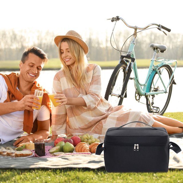 Sac à Lunch TIMIFIS Sac à Lunch Isolé Grande Capacité Sac Réutilisable Fourre-Tout Pliable Transport d'Aliments Chauds et Froids Camping Livraison Épicerie