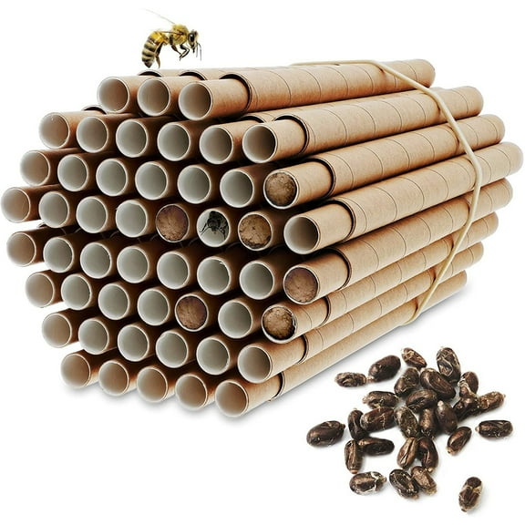 Bright Creations Mason Bee Nesting Tubes Refills (8mm & 10mm, 100 Pack, 50 Each) - Bee Tubes - Cardboard Tube - Poster Tube - Sign Language - National Park Patch - Pleat Tape - Soap Gift Box