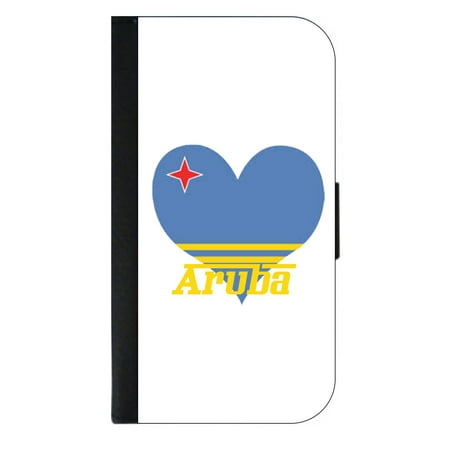 Aruban - Aruba Flag - Heart - Passport Cover / Card Holder for