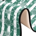 thumbnail image 6 of SKYSONIC 2X6 Feet Christmas Green Scattered Snowflakes Runner Rug with Rubber Backing, Teal White Stripes Non Slip Entryway Rug Runner Washable Soft Area Rug Carpet for Hallway Bedroom Kitchen Decor, 6 of 6