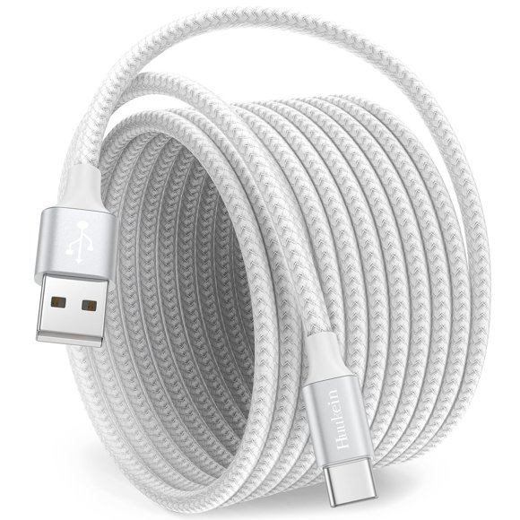Cable USB Huukein de carga rápida 3A, 3 m, trenzado de nailon
