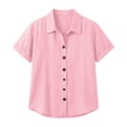 thumbnail image 7 of JYnXIANTI Summer Tops for Women Breathable Button Down Shirts Comfort Soft Lapel Blouses Casual Beach Travel Tshirt Outfits, 7 of 7