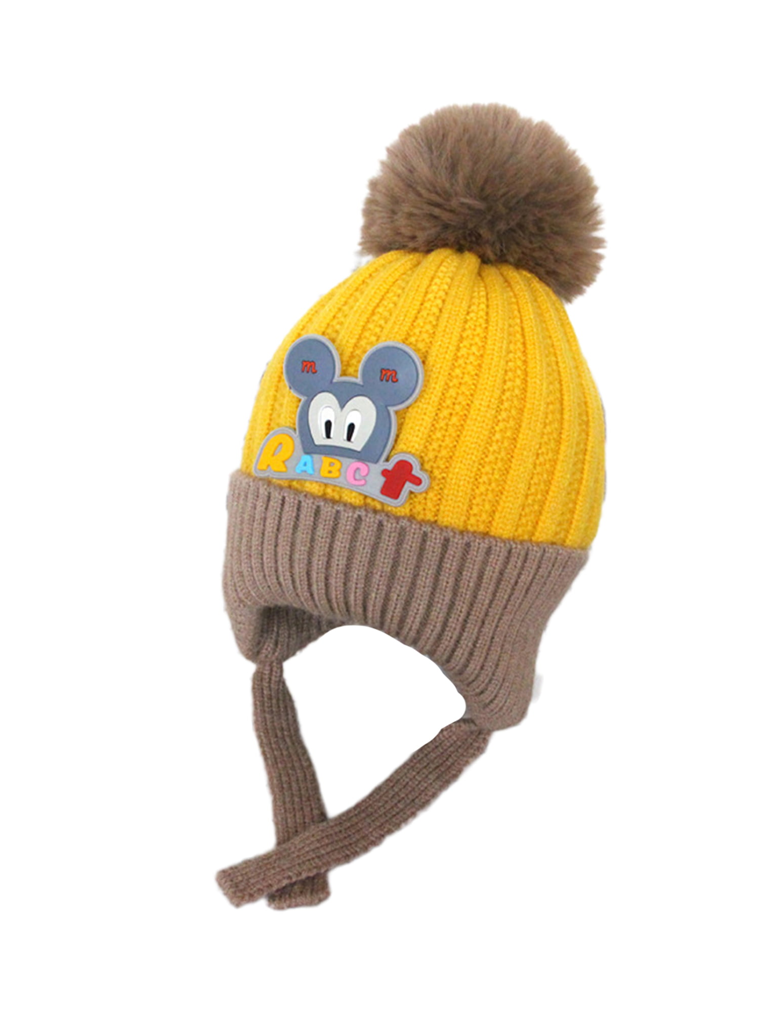 Kids winter hat with pom-pom Toddler winter hat for boys & girls with koalas Baby beanie with ear flaps Child ear flap knit hat