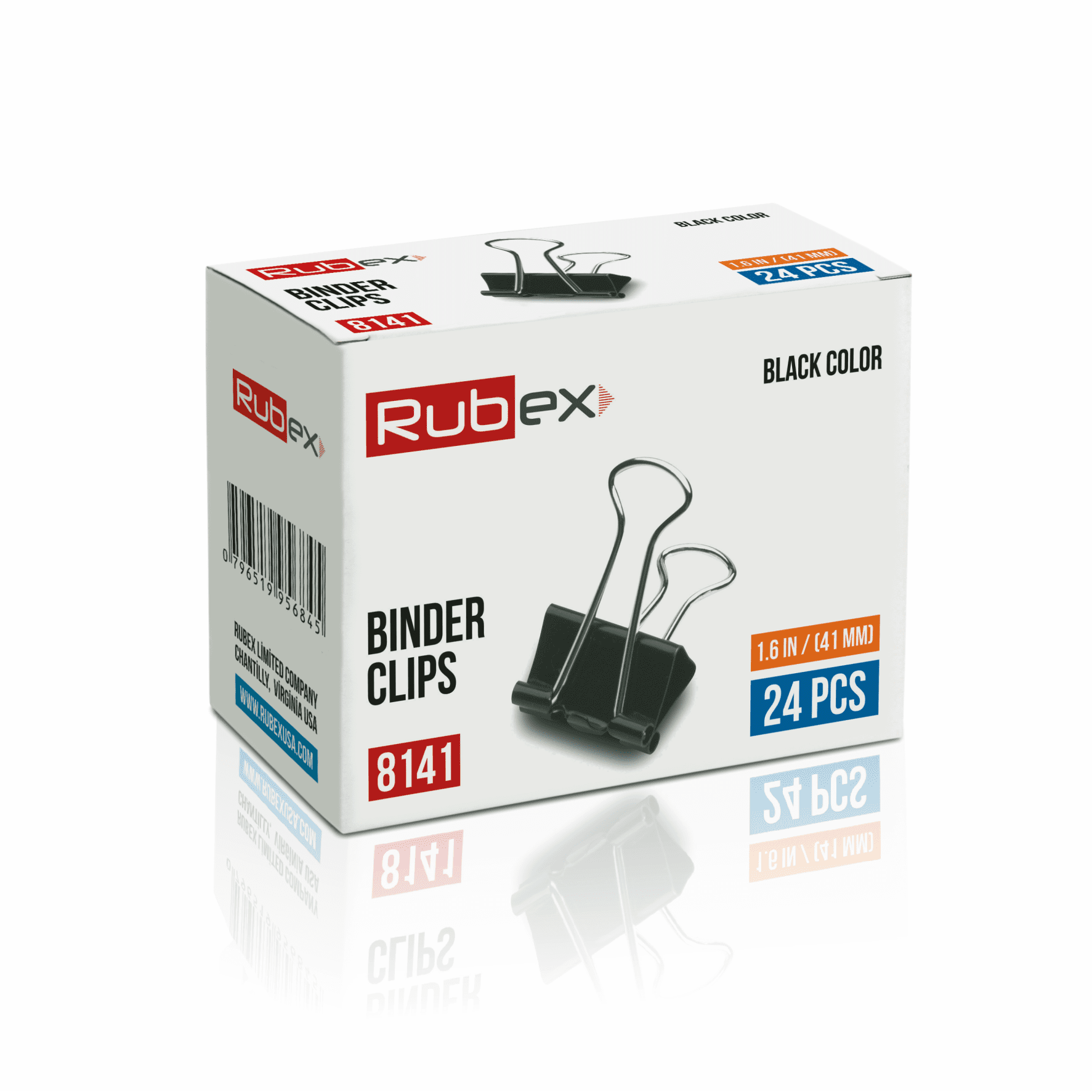 Rubex Binder Clips, Black Large Binder Clips, Jumbo Binder Clips, 1.6