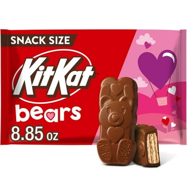 Kit Kat Milk Chocolate Wafer Snack Size Bears Valentine's Candy, Bag 8.85 oz