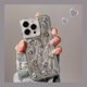 thumbnail image 3 of Retro Ins Shining Love Heart Phone Case For iPhone 15 14 13 12 11 Pro Max Ultra-thin Glitter 3D Epoxy Silver Soft Back Cover, 3 of 4