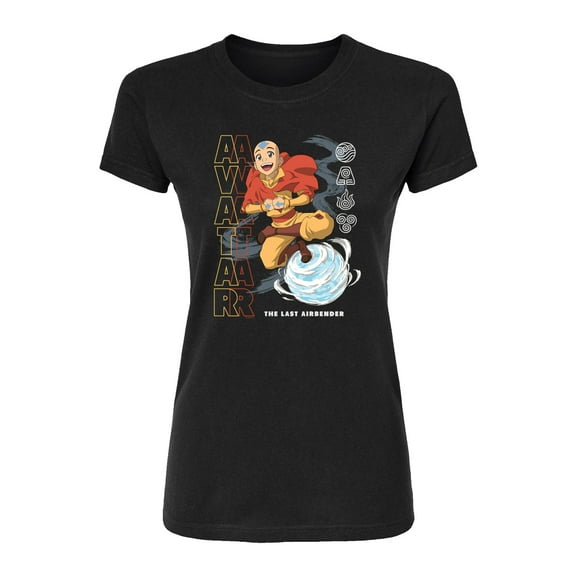 Avatar - The Last Airbender - Aang Air Bending -Juniors Fitted Short Sleeve Graphic T-Shirt