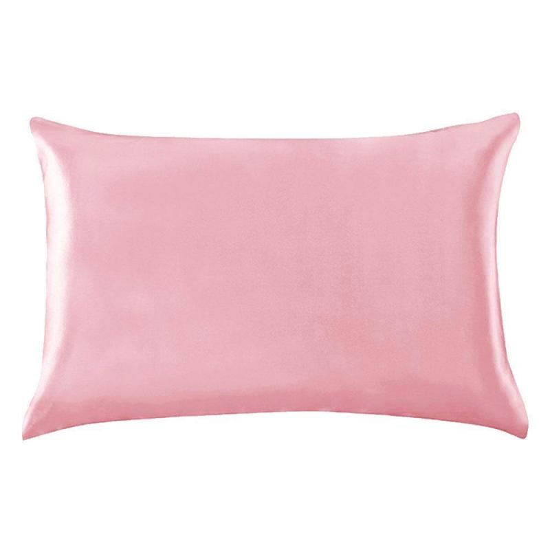 Details about   Comfy Pure Satin Silk Pillow Case Cover Standard Queen Size with Zipper Closure 