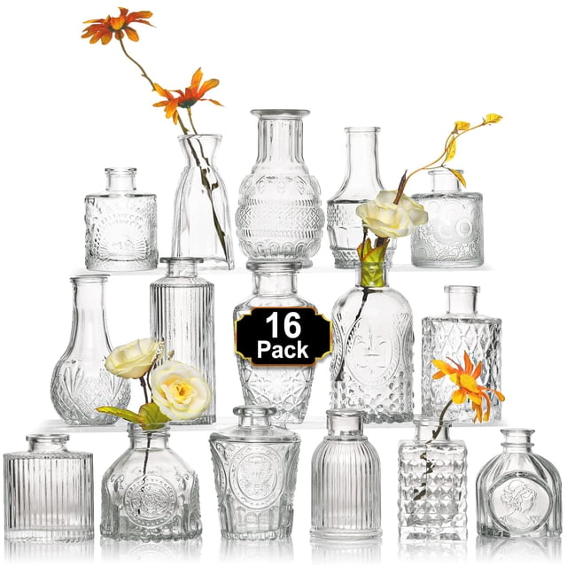 Set de jarrones de cristal Arme Vintage Design, 16 piezas, para centros de mesa