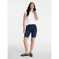 thumbnail image 3 of Time and Tru Women's Mid Rise Denim Bermuda Shorts, 10" Inseam, Sizes 0-22, 3 of 6
