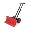 thumbnail image 1 of Pelle à Neige avec Roues, Pelle Pousse-Neige en Acier Robuste de 29 Pouces avec Manche Ajustable et Lame Inclinée à 5 Positions pour Entrée, Trottoir, Chaussée, 1 of 7