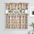 thumbnail image 2 of Kitchen Curtains 36 Inch Short - 3 Panel Set, Rod Pocket Window Curtain with Boho Vintage Mushroom Print, 100% Polyester for Farmhouse, Cafe, Kitchen, Bedroom, Easy Wash, 2 of 6