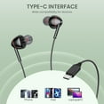 thumbnail image 6 of USB-C Wired Earbuds with Microphone, Volume Control, Noise Canceling, Compatible with Samsung Galaxy S24 S23 S22, iPhone 17 16 15 Pro Pro max, Pixel Phones, 6 of 13