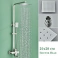 Brushed Nickel Rain Shower Faucet set Exposed Shower System Kit with