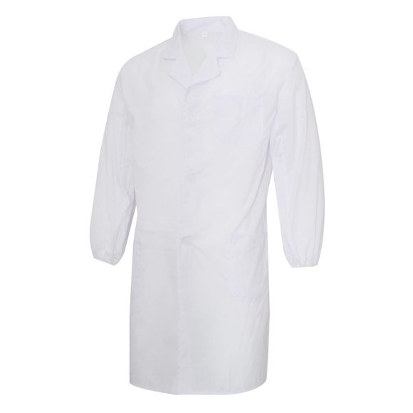 Scrubs Lab Coat Simple, White, Comfort, Unisex( Buttons Are On The Left) L