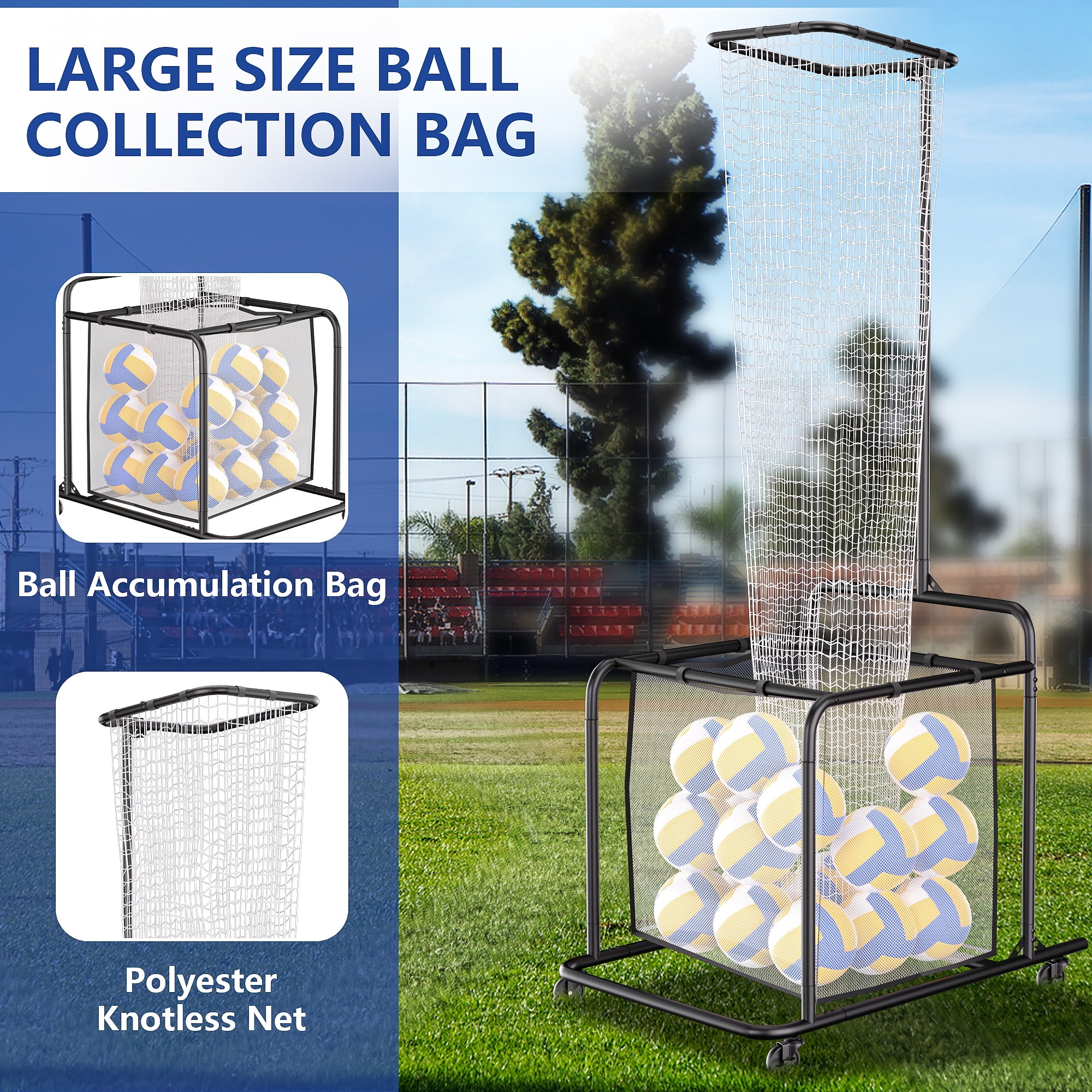 YOHKOH Volleyball Setter Training Net, 5 Adjustable Heights & Angles Portable Trainer with 4 Lockable Wheels for Indoor Outdoor Practice