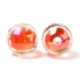 thumbnail image 3 of Two Tone Rainbow Iridescent Acrylic Beads Faceted Round Red 15x15.5mm Hole: 3.8mm, 3 of 3