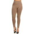 thumbnail image 4 of K-Cliffs Women's Plus Size Solid Color Seamless Fleece Lined Legging, Khaki, 95% Polyester, 5% Spandex, 4 of 4