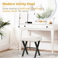 thumbnail image 5 of Dycanpo Vanity Stool with Metal X Legs, Small Ottomans or Footstools for Makeup Room, White Leather, 5 of 10