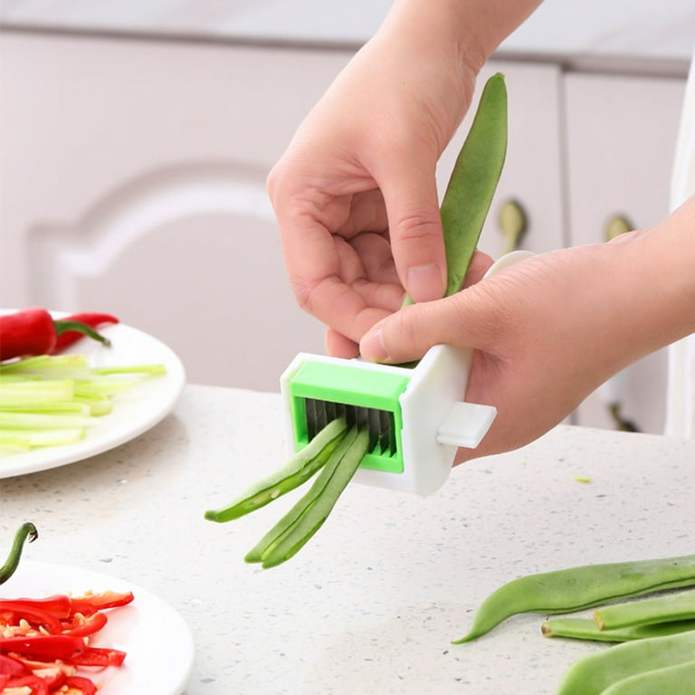 Bean Shredder Veggie Chopper Hand-cranked Push-Pull Food Grade  Wear-resistant Plastic Vegetable slicer pepper green bean slicer green  onion slicer