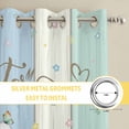 thumbnail image 6 of Easter Kitchen Curtains Window Panels, Spring Rabbit Ears Foot Flowers Eggs Green Wooden Insulated Window Treatment Curtain, Grommet Curtains for Bedroom/Living Room/Bathroom, 2 Piece 27.5"Wx39"L, 6 of 8
