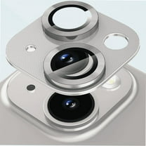 for iPhone 14/14 Plus Camera Lens Protector, Premium Tempered Glass Metal Cool Camera Lens Screen Protector for iPhone 14 6.1 inch /14 Plus 6.7 inch - Silver