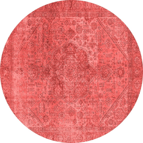 Ahgly Company Indoor Round Oriental Red Industrial Area Rugs, 5' Round
