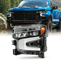 AKKON - Fits 2022-2024 Chevy Silverado 1500 ZR2 Full LED Projector Black Headlight Driver w/DRL Switchback Turn Signal