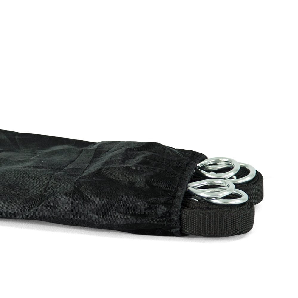 Deluxe Tent Stake Kit – Includes Black Nylon Draw-String Bag, 4 10.25in Steel Stakes, and 4 13ft Black Nylon Webbing Sections with Carabiner Hook and Length-Adjusting Clips